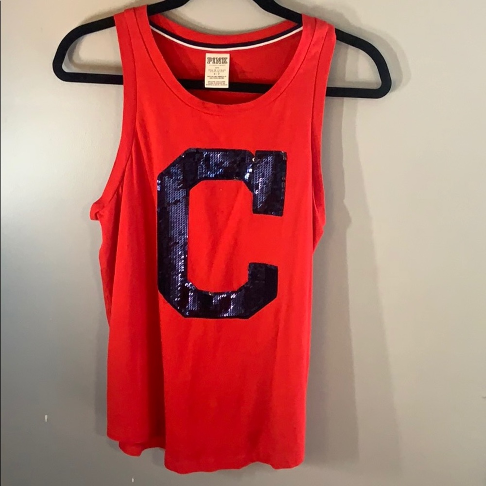 pink Victoria’s Secret Cleveland Indians tank top